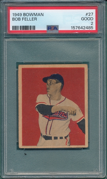 1949 Bowman #27 Bob Feller PSA 2