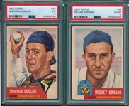 1953 Topps #53 Lollar & #148 Grasso, Lot of (2) PSA