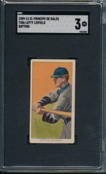 1909-1911 T206 Leifeld, Batting, El Principe De Gales, SGC 3