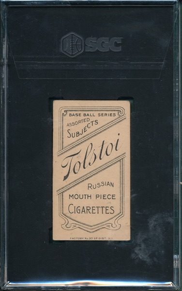 1909-1911 T206 Evers, Chicago, Bat, Tolstoi Cigarettes SGC 4