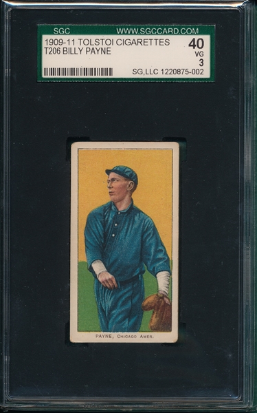 1909-1911 T206 Payne Tolstoi Cigarettes SGC 40