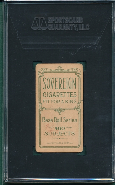 1909-1911 T206 Chase, Dark Cap, Sovereign Cigarettes SGC 2.5