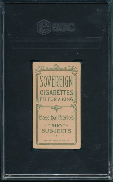 1909-1911 T206 Wheat Sovereign Cigarettes SGC 3