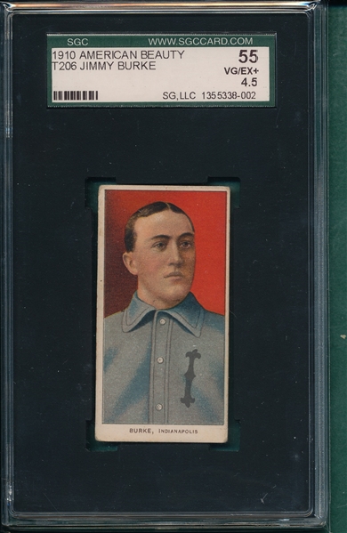 1909-1911 T206 Burke American Beauty Cigarettes SGC 55
