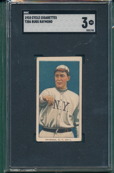1909-1911 T206 Raymond Cycle Cigarettes SGC 3