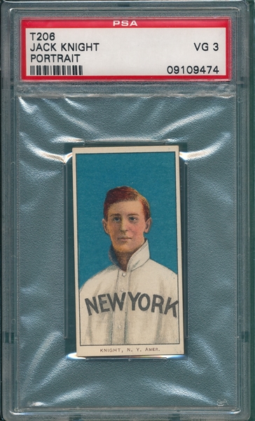 1909-1911 T206 Knight, Portrait, American Beauty Cigarettes PSA 3