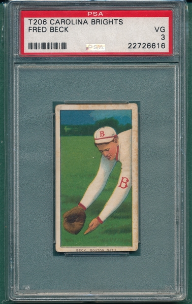 1909-1911 T206 Beck Carolins Brights Cigarettes PSA 3