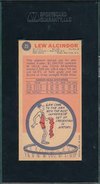 1969 Topps #25 Lew Alcindor SGC 60 *Rookie*