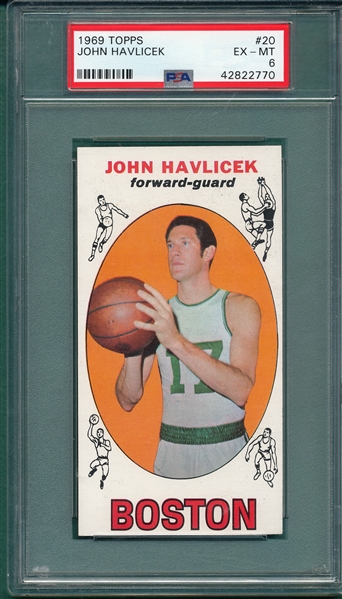 1969 Topps #20 John Havlicek PSA 6 *Rookie*