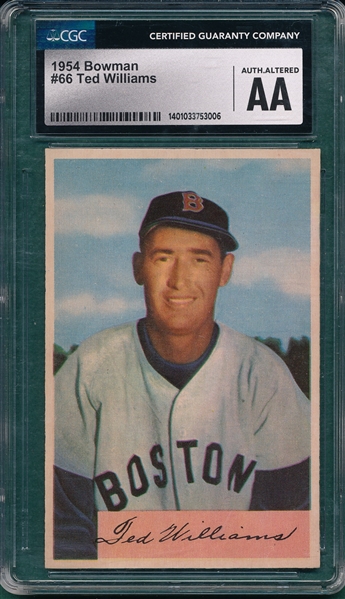1954 Bowman #66 Ted Williams CGC Authentic *SP*