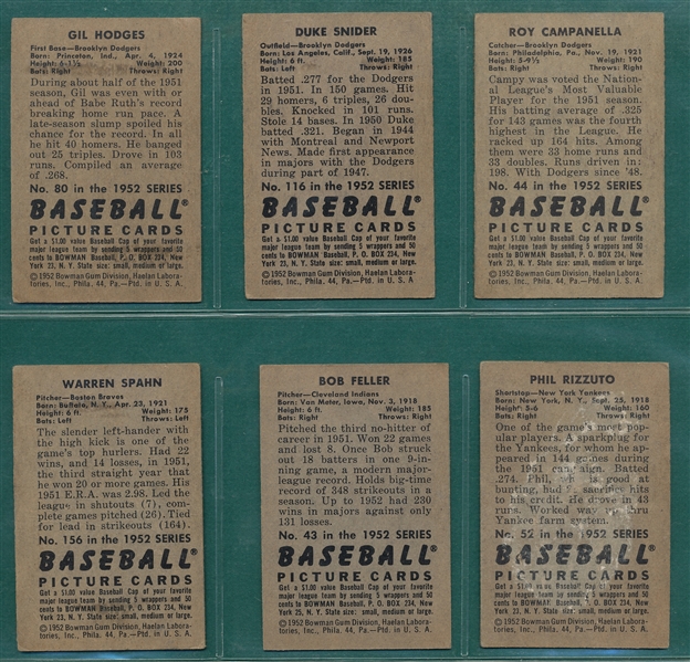 1952 Bowman Near Set (251/252)
