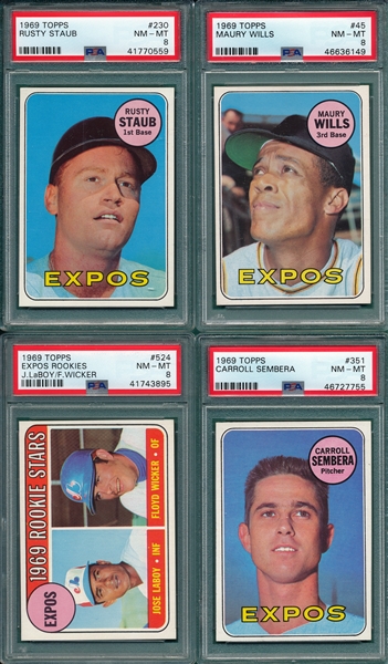 1969 Topps Lot of (4) W/ #230 Staub PSA 8