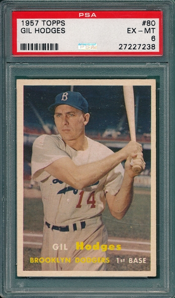 1957 Topps #80 Gil Hodges PSA 6