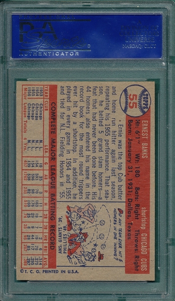 1957 Topps #55 Ernie Banks PSA 8