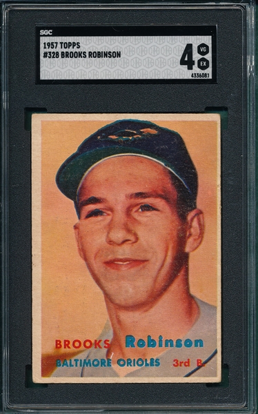 1957 Topps #328 Brooks Robinson SGC 4 *Rookie*