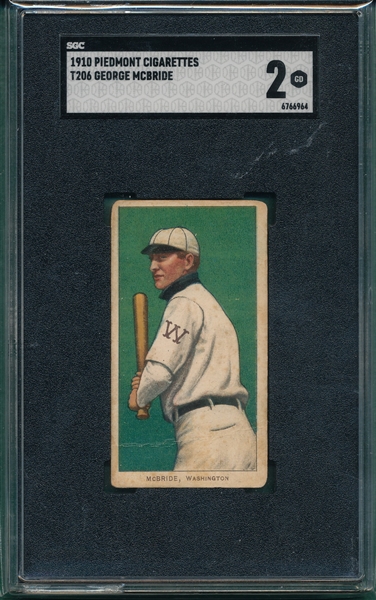 1909-1911 T206 McBride Piedmont Cigarettes SGC 2