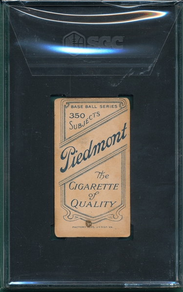 1909-1911 T206 McBride Piedmont Cigarettes SGC 2
