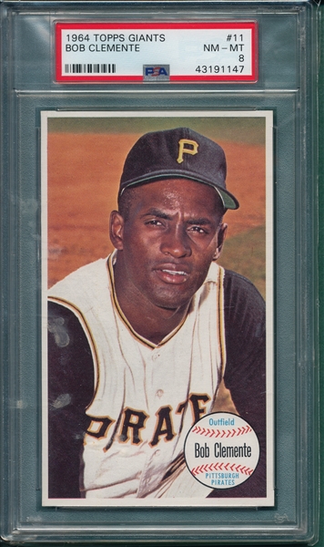 1964 Topps Giants #11 Clemente PSA 8