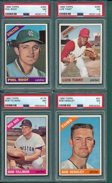 1966 Topps Lot of (7) W/ #285 Tiant PSA 7