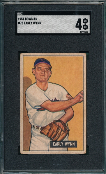 1951 Bowman #078 Early Wynn SGC 4