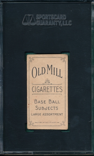 1909-1911 T206 Dougherty, Arm in Air, Old Mill Cigarettes SGC 40