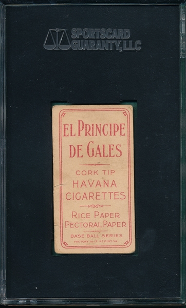 1909-1911 T206 Dougherty, Arm in Air, El Principe De Gales SGC 1