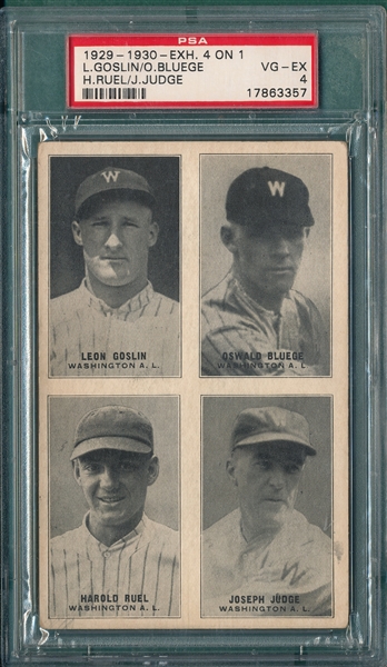 1929-30 Exhibits Four-On-One W/ Goslin PSA 4