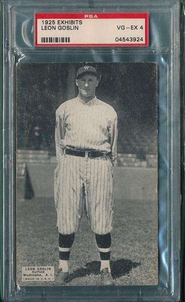 1925 Exhibits Leon Goose Goslin PSA 4