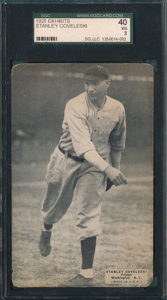 1925 Exhibits Stan Coveleski SGC 40