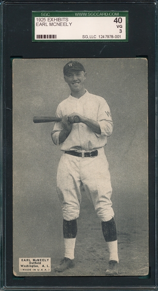 1925 Exhibits Earl McNeely SGC 40
