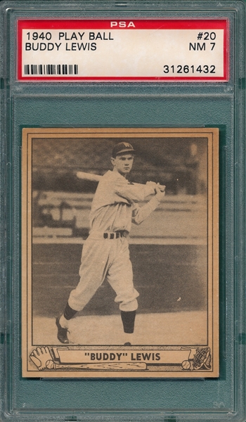 1940 Play Ball #20 Buddy Lewis PSA 7 PSA 7