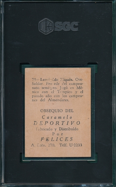 1945-46 Caramelo Deportivo #75 Loevigildo Xiques SGC 1