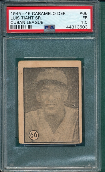 1945-46 Caramelo Deportivo #66 Luis Tiant Sr. PSA 1.5