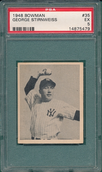 1948 Bowman #35 George Stirnweiss PSA 5