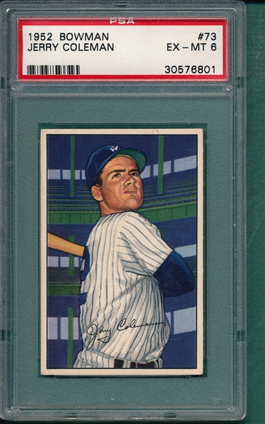 1952 Bowman #073 Jerry Coleman PSA 6
