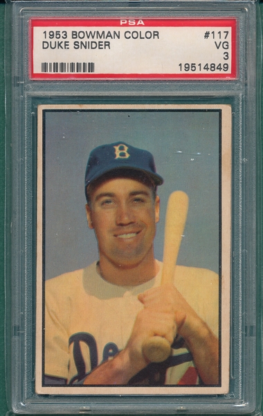 1953 Bowman Color #117 Duke Snider PSA 3