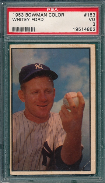 1953 Bowman Color #153 Whitey Ford PSA 3