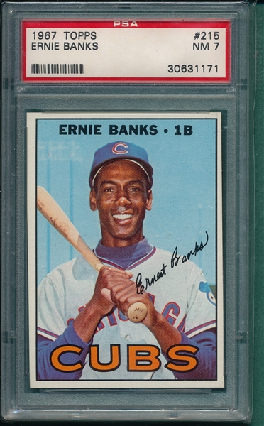 1967 Topps #215 Ernie Banks PSA 7