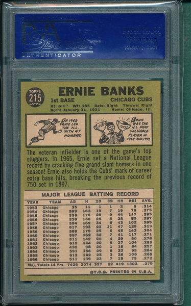 1967 Topps #215 Ernie Banks PSA 7