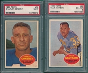 1960 Topps Football #63 Matson & #72 Conerly, Lot of (2), PSA 