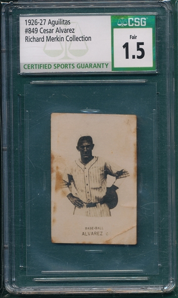 1926-27 Aguilitas #849 Cesar Alvarez CSG 1.5