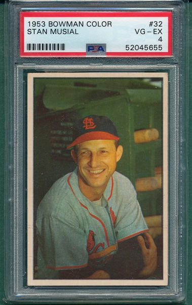 1953 Bowman Color #032 Stan Musial PSA 4