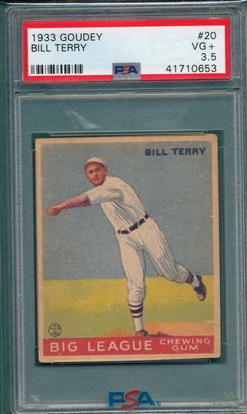 1933 Goudey #020 Bill Terry PSA 3.5