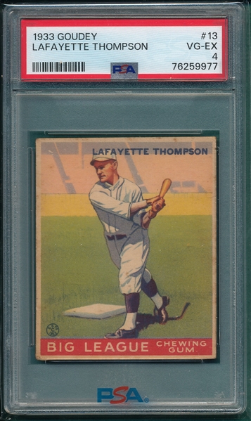 1933 Goudey #013 Lafayette Thompson PSA 4