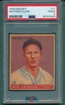 1933 Goudey #017 Watson Clark PSA 2