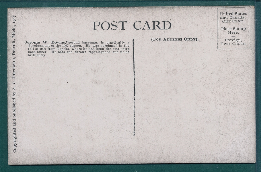 1907 Dietsche Post Card Jerome Downs