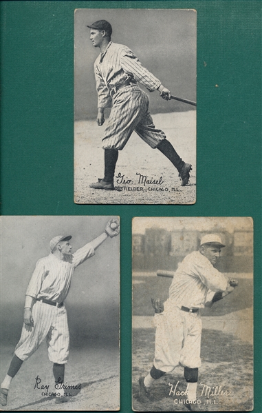 1921 Exhibits Lot of (3) Cubs W/ Grimes