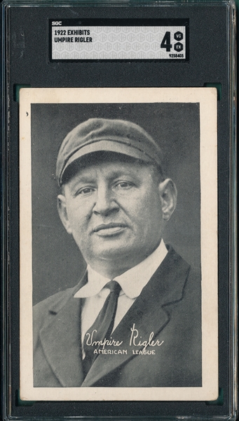 1922 Exhibits Umpire Rigler SGC 4