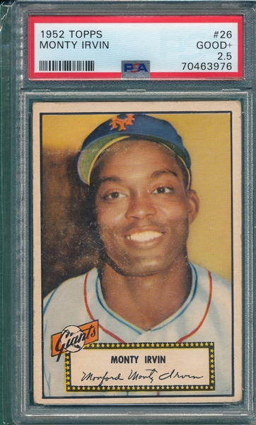 1952 Topps #026 Monty Irvin PSA 2.5
