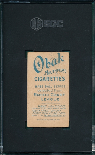 1909 T212-1 Eagen Obak Cigarettes SGC Authentic